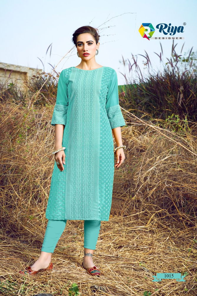 Riya Shifali New Designer Fancy Wear Georgette Kurti Collection